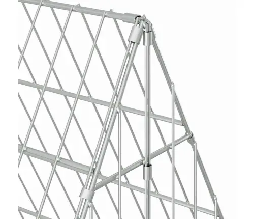 Vištų Narvas Sidabro 215 X 100 X 85 Cm Cinkuota Plienas