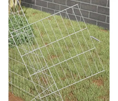 Vištų Narvas Sidabro 215 X 100 X 85 Cm Cinkuota Plienas