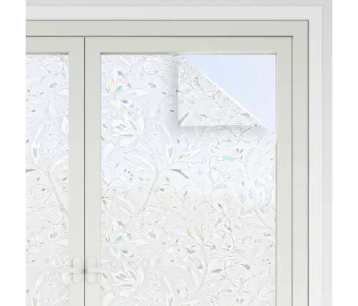 Statiskā Logu Plēve Ziedu Raksts 60 X 500 Cm Pvc Vidaxl