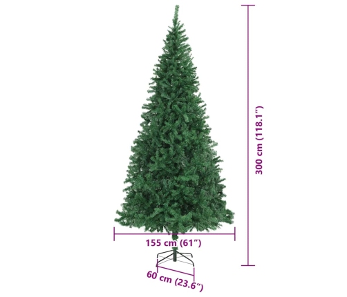 Tehisjõulupuu Roheline 300 Cm Pvc, Metall Ja Plastik