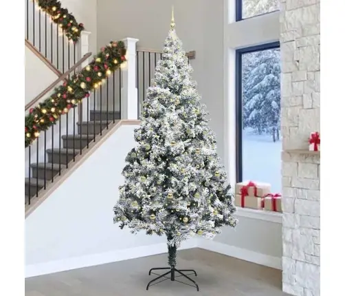 Jõulupuu Koos 300 Led-Iga Koos Alusega Valge 300 Cm Pvc