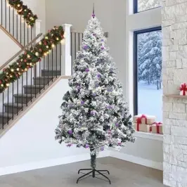 Ziemassvētku Eglīte Su 300 Led Ar Statīvu Balts 300 Cm Pvc Vidaxl