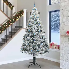 Kalėdų Eglutė Su 300 Led S Stovu Balta 300 Cm Pvc