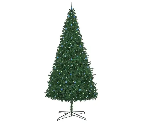 Jõulupuu Dekoratiivse Nöörgadega Roheline 400 Cm Pvc