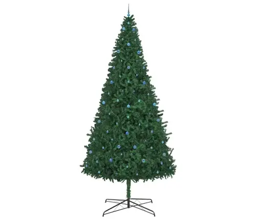 Jõulupuu Dekoratiivse Nöörgadega Roheline 400 Cm Pvc