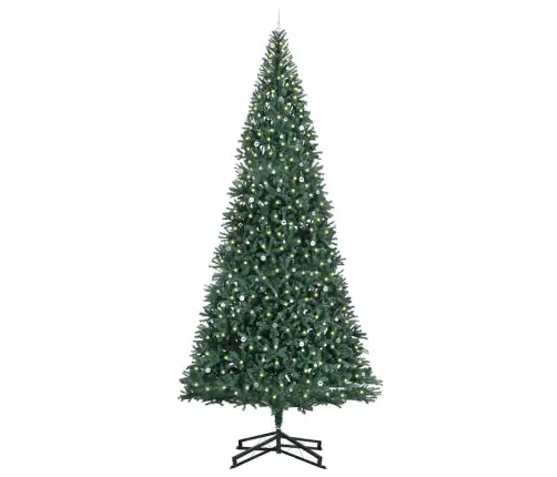 Mākslīgais Iepriekš Apgaismotais Ziemassvētku Koks Ar Bumbu Komplektu Vidaxl