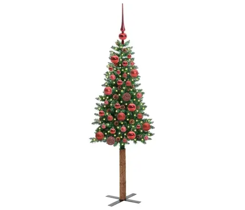 Tievā Ziemassvētku Egle Zaļa 150 Cm Pvc Un Cietā Priedes Koks Vidaxl