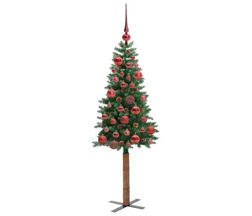 Tievā Ziemassvētku Egle Zaļa 150 Cm Pvc Un Cietā Priedes Koks Vidaxl