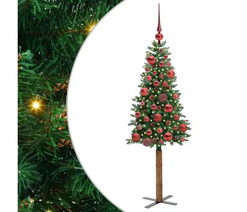 Tievā Ziemassvētku Egle Zaļa 150 Cm Pvc Un Cietā Priedes Koks Vidaxl