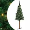 Tievā Ziemassvētku Egle Zaļa 150 Cm Pvc Un Cietā Priedes Koks Vidaxl