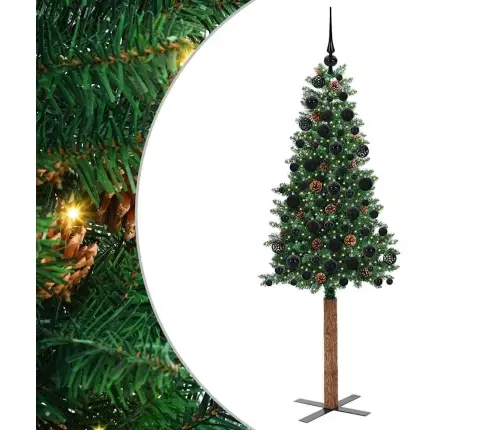 Peen Jõulupuu Koos Alusega Roheline 180 Cm Pvc Ja Tahke Mänd