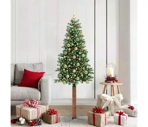 Tievā Ziemassvētku Egle Zaļa 180 Cm Pvc Un Cietā Priedes Koks Vidaxl