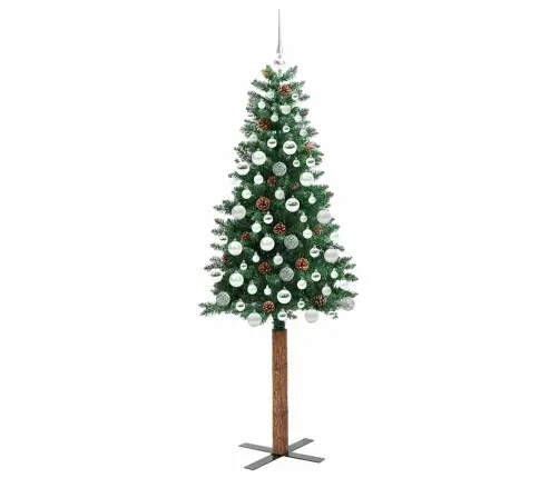 Tievā Ziemassvētku Egle Zaļa 180 Cm Pvc Un Cietā Priedes Koks Vidaxl Tievā Ziemassvētku Egle Zaļa 180 Cm Pvc Un Cietā Priedes Koks Vidaxl