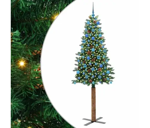 Peen Jõulupuu Koos Alusega Roheline 210 Cm Pvc Ja Tahke Mänd