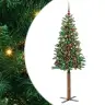 Tievā Ziemassvētku Egle Zaļa 210 Cm Pvc Un Cietā Priedes Koks Vidaxl