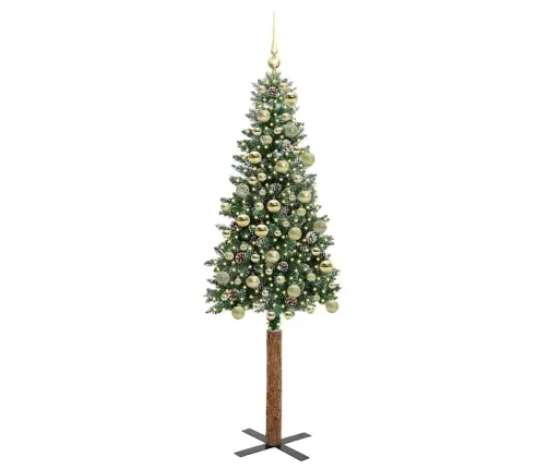 Peen Jõulupuu Roheline Ja Valge 180 Cm Pvc Ja Tahke Mänd Peen Jõulupuu Roheline Ja Valge 180 Cm Pvc Ja Tahke Mänd