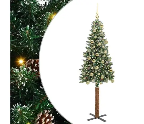 Peen Jõulupuu Roheline Ja Valge 180 Cm Pvc Ja Tahke Mänd Peen Jõulupuu Roheline Ja Valge 180 Cm Pvc Ja Tahke Mänd