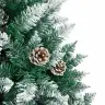 Šaurais Ziemassvētku Koks Led & Bumbu Komplekts Zaļš 210 Cm Pvc Vidaxl