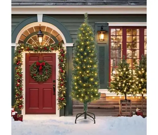 Dirbtinė Kalėdų Eglutė Žalia 210 Cm Pvc, Plienas Ir Plastikas