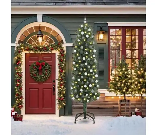 Tievā Ziemassvētku Egle Zaļa 55 X 55 X 210 Cm Vidaxl