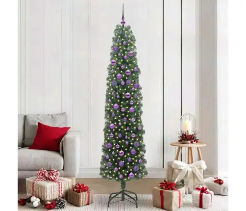 Tehisjõulupuu Roheline 210 Cm Pvc, Teras Ja Plastik