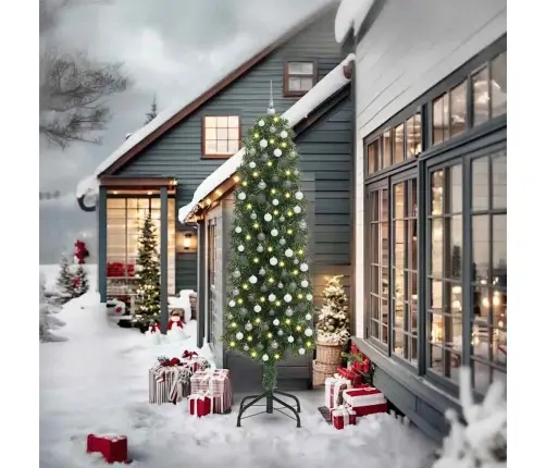 Tievā Ziemassvētku Egle Zaļa 61 X 61 X 240 Cm Vidaxl