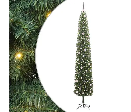 Mākslīgā Ziemassvētku Eglīte With Leds Zaļa 270 Cm Pvc Vidaxl