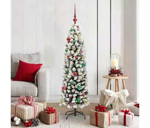 Mākslīgā Ziemassvētku Eglīte Zaļš Un Balts 150 Cm Pvc Vidaxl