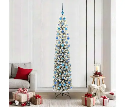 Mākslīgā Ziemassvētku Eglīte Zaļš Un Balts 210 Cm Pvc Vidaxl