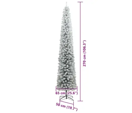 Tievā Ziemassvētku Egle Zaļa 270 Cm Plastmasa Un Metāls Vidaxl