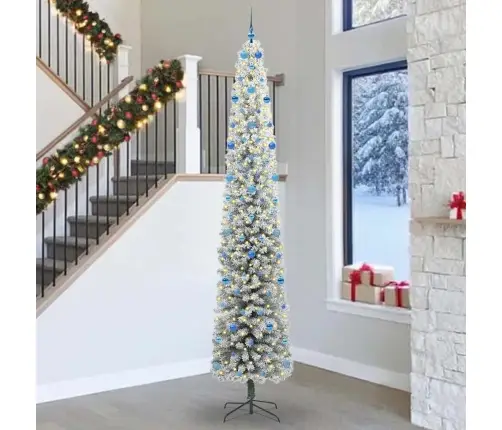 Mākslīgā Ziemassvētku Eglīte Zaļš Un Balts 300 Cm Pvc Vidaxl