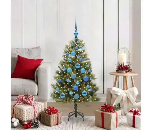 Tehis Hingega Jõulupuu Koos Koonustega Roheline 120 Cm