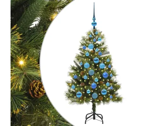 Tehis Hingega Jõulupuu Koos Koonustega Roheline 120 Cm