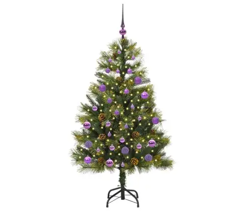 Mākslīgais Saliekamais Ziemassvētku Koks Ar Čiekuriem 150 Cm Vidaxl