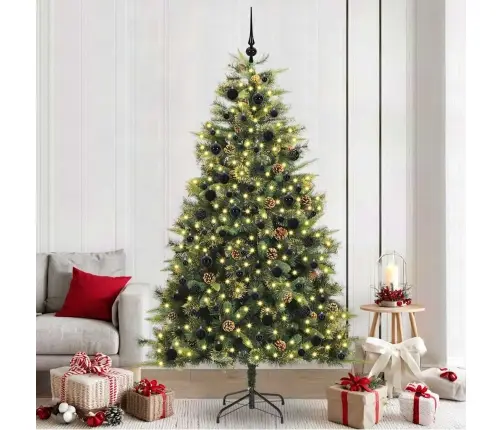 Mākslīgais Saliekamais Ziemassvētku Koks Ar Čiekuriem 240 Cm Vidaxl