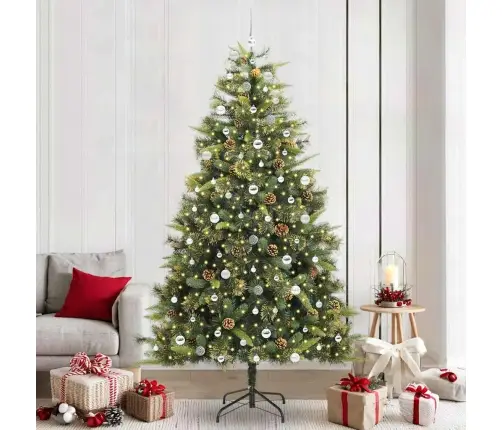Mākslīgais Saliekamais Ziemassvētku Koks Ar Čiekuriem 240 Cm Vidaxl