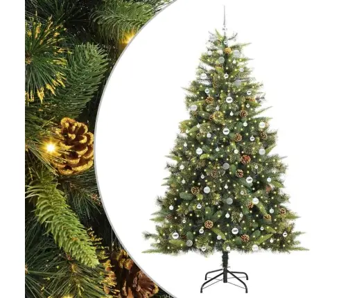 Mākslīgais Saliekamais Ziemassvētku Koks Ar Čiekuriem 240 Cm Vidaxl