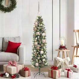 Mākslīgs Slaids Ziemassvētku Koks Su 150 Led Zaļa 120 Cm Vidaxl