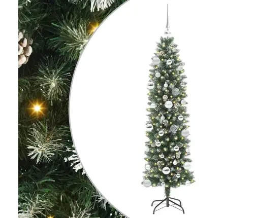 Mākslīgs Slaids Ziemassvētku Koks Zaļš Un Balts 150 Cm Vidaxl Mākslīgs Slaids Ziemassvētku Koks Zaļš Un Balts 150 Cm Vidaxl