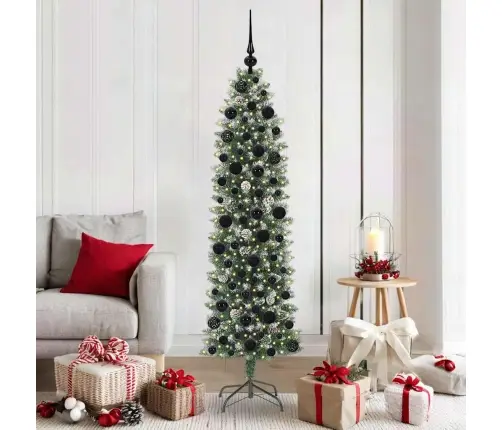 Dirbtinis Lieknas Kalėdų Medis Su 300 Led Žalia Ir Balta 180 Cm