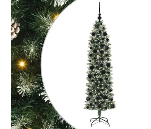 Dirbtinis Lieknas Kalėdų Medis Su 300 Led Žalia Ir Balta 180 Cm