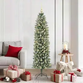 Dirbtinis Lieknas Kalėdų Medis Su 300 Led Žalia Ir Balta 180 Cm