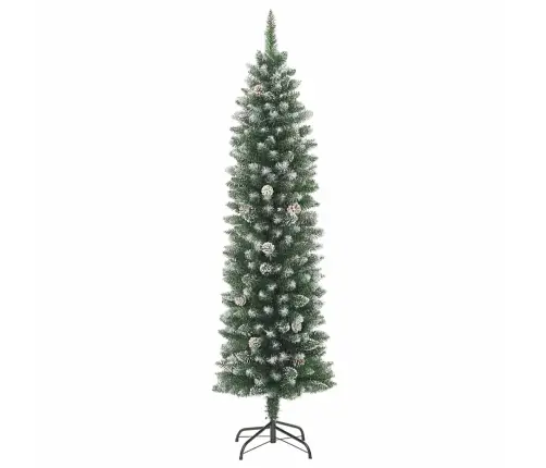 Kunstlik Õhuke Jõulukuusk Koos Alusega Roheline Ja Valge 180 Cm Kunstlik Õhuke Jõulukuusk Koos Alusega Roheline Ja Valge 180 Cm