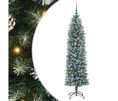 Mākslīgs Slaids Ziemassvētku Koks Zaļš Un Balts 180 Cm Vidaxl