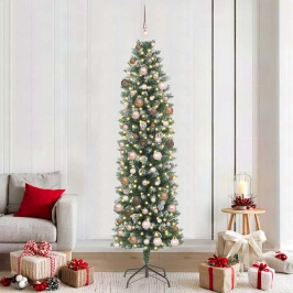 Mākslīgs Slaids Ziemassvētku Koks Su 300 Led Zaļa 210 Cm Vidaxl