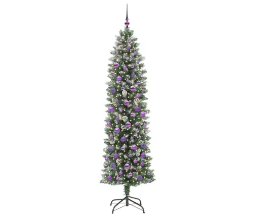 Mākslīgs Slaids Ziemassvētku Koks Zaļš Un Balts 210 Cm Vidaxl Mākslīgs Slaids Ziemassvētku Koks Zaļš Un Balts 210 Cm Vidaxl
