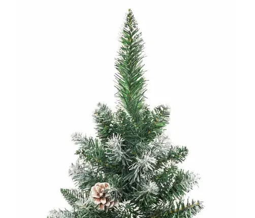 Kunstlik Õhuke Jõulukuusk Koos Alusega Roheline Ja Valge 240 Cm
