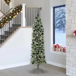 Mākslīgs Slaids Ziemassvētku Koks Zaļš Un Balts 240 Cm Vidaxl Mākslīgs Slaids Ziemassvētku Koks Zaļš Un Balts 240 Cm Vidaxl