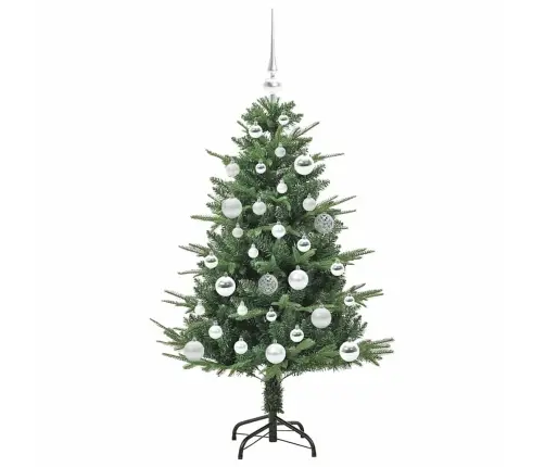 Mākslīgais Iepriekš Apgaismotais Ziemassvētku Koks Ar Bumbu Komplektu Vidaxl