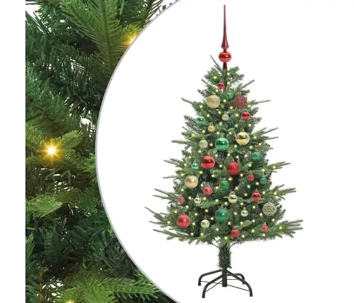 Dirbtinis Apšviestas Kalėdinis Medelis Su Kamuoliukų Rinkiniu